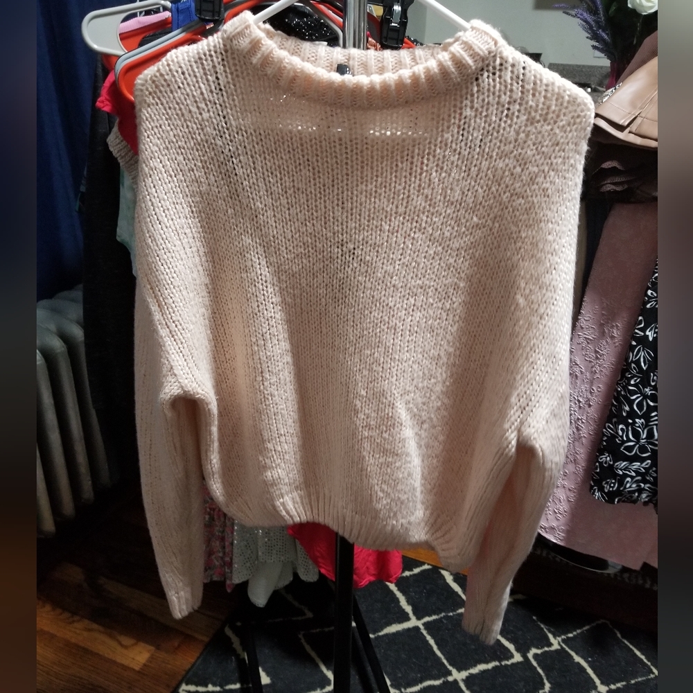 Small Pink Sweater Winter Sweater for Womens Women Sweater Blush Pink Sweater